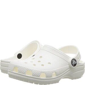 NEW CROCS UNISEX-CHILD CLASSIC CLOGS, WHITE, 6 BIG KID